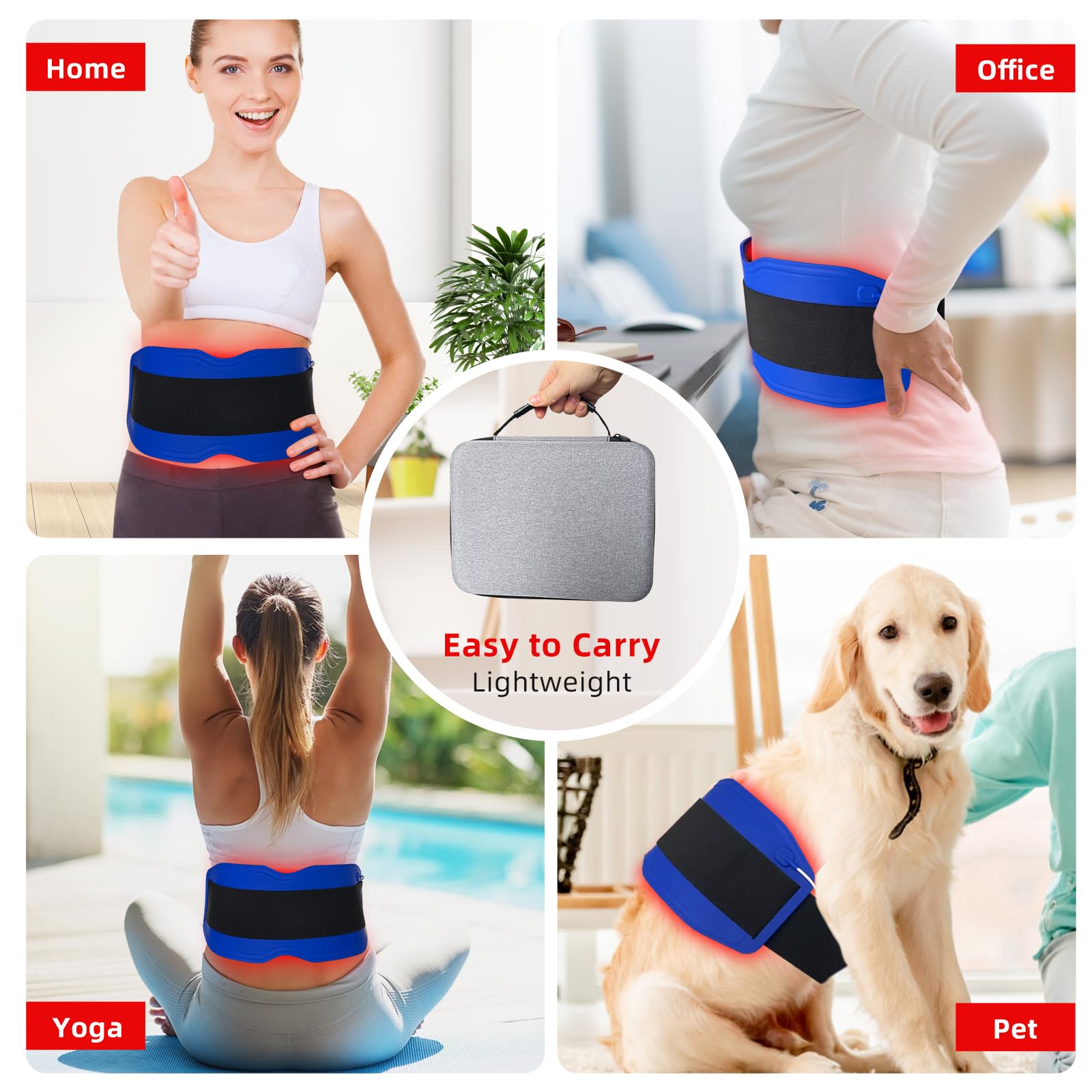 Yoveck Red Light Therapy Belt, Silicone Red Light Therapy Pad Near Infrared Light Therapy